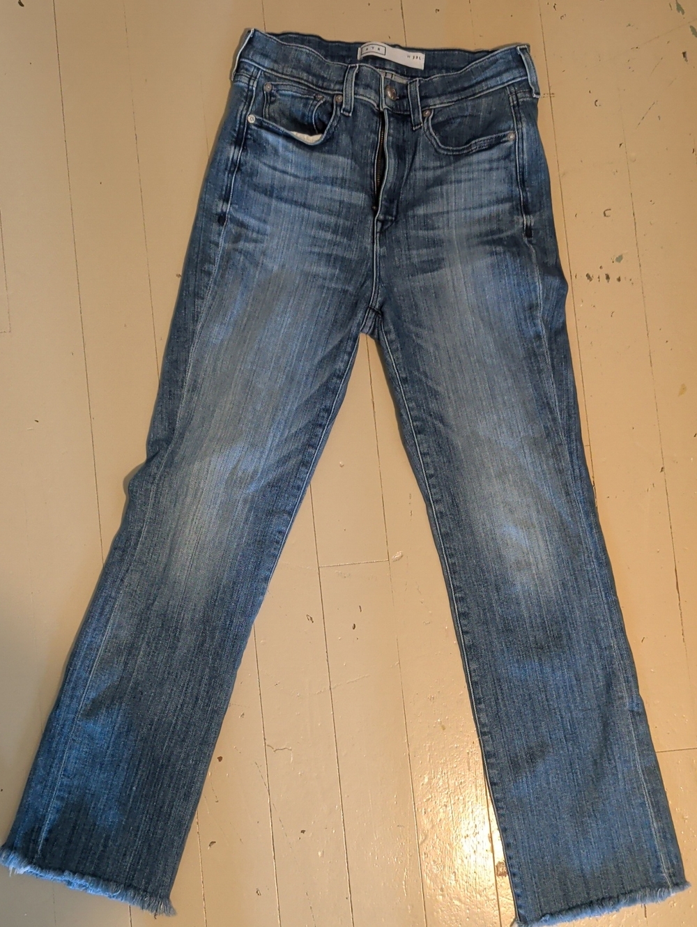 AYR Mid-Blue Bomb Pop Straight-Leg Jeans